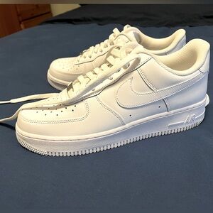 All white Nike Air Force 1s